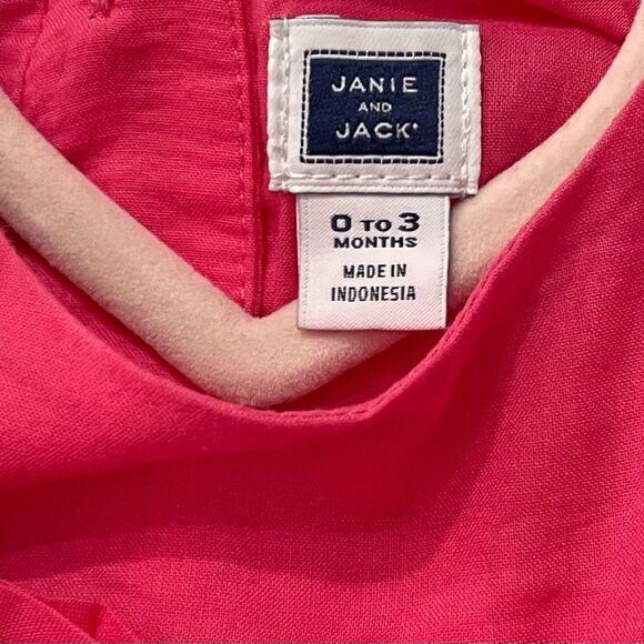 Janie and Jack Infant Pink Romper Dress Size 0-3 Months - Picture 4 of 7